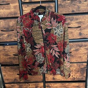 Floral Zip-Up Cardigan